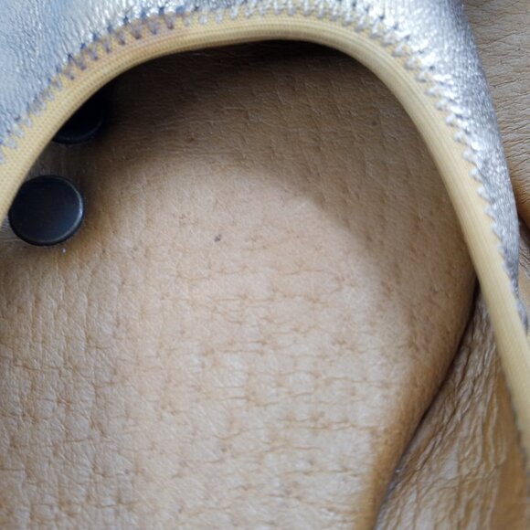 Juil The Flat Gold Bronze Leather Metallic Slip On Ballerina Flats Size 10 - Picture 10 of 14